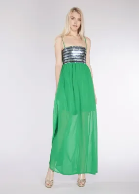 Abito lungo con paillettes