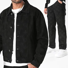 Atelier Paris 0019 Set giacca grande nera e jeans