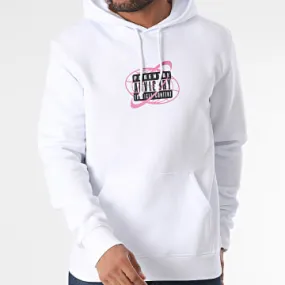 Nuova felpa con cappuccio rosa bianco