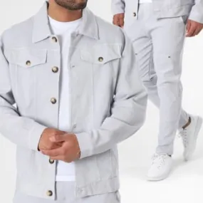 Set giacca e jeans 23215-23151 Grigio