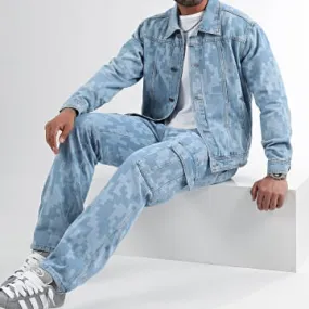 Set giacca e jeans 3135 Camouflage Pixel Denim Wash