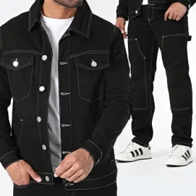 Set jeans e giacca nera regular