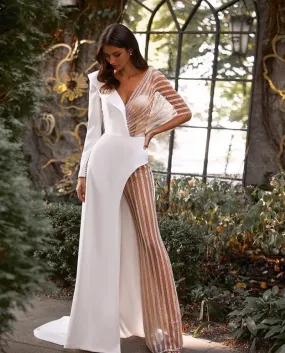 Tuta Abiti da sposa 2022 Abito da sera Abito da sposa Illusion T