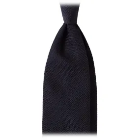 Viola Milano - Grenadine Garza Fina Cravatta 7 Pieghe Sfoderata - Navy - Handmade in Italy - Luxury Exclusive Collection